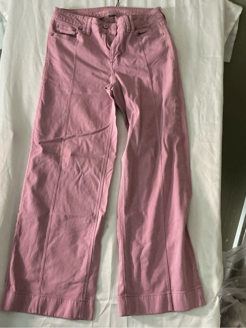 American Eagle Outfitters Pink Wide-Leg Jeans - Picture 2 of 2